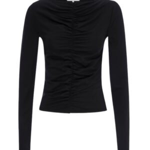 Ruched Long Sleeve Top - Black