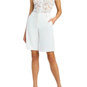 Katina Crepe Bermuda Shorts - White