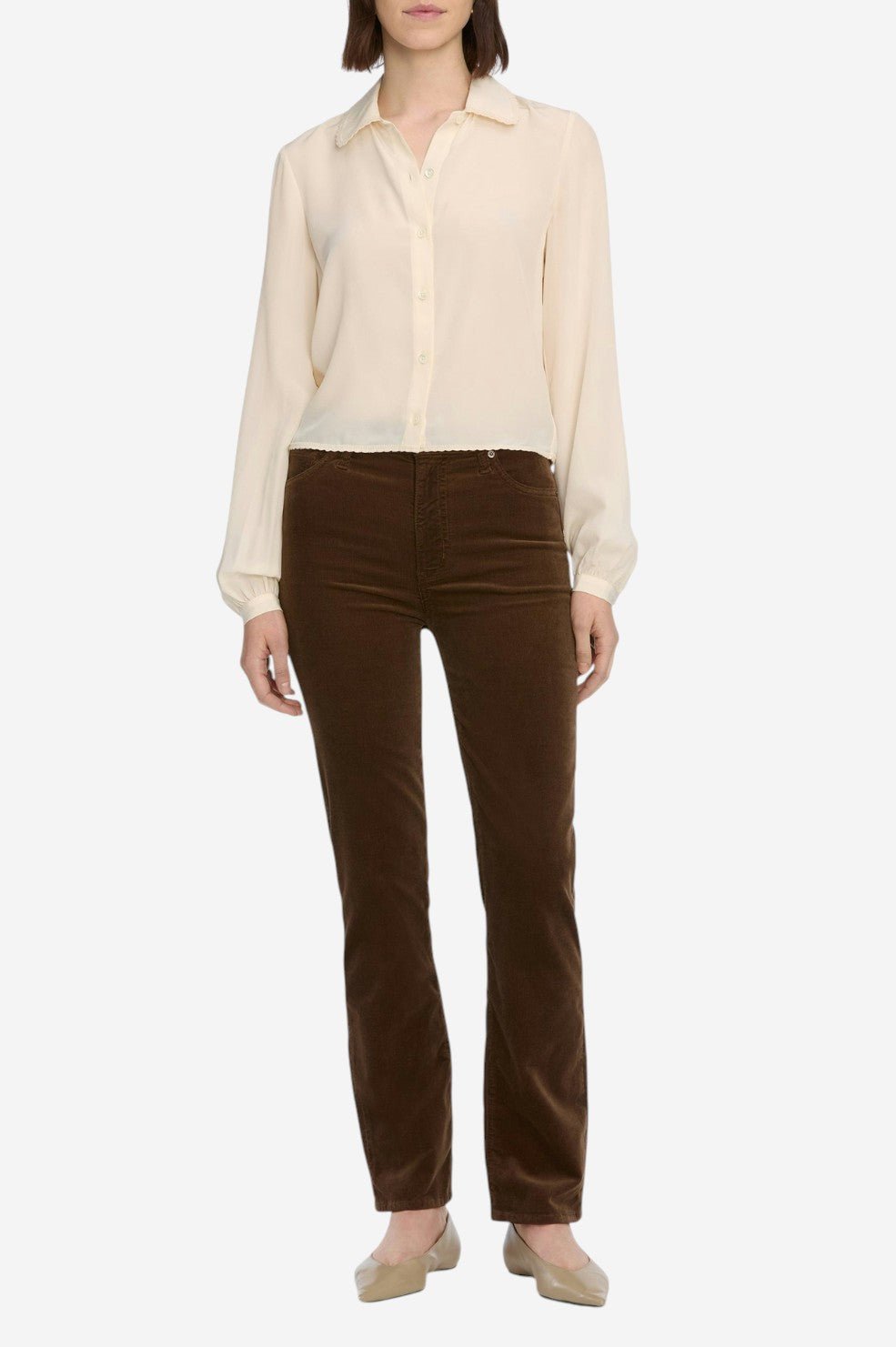 Le Sleek Straight Corduroy - Bitter Chocolate