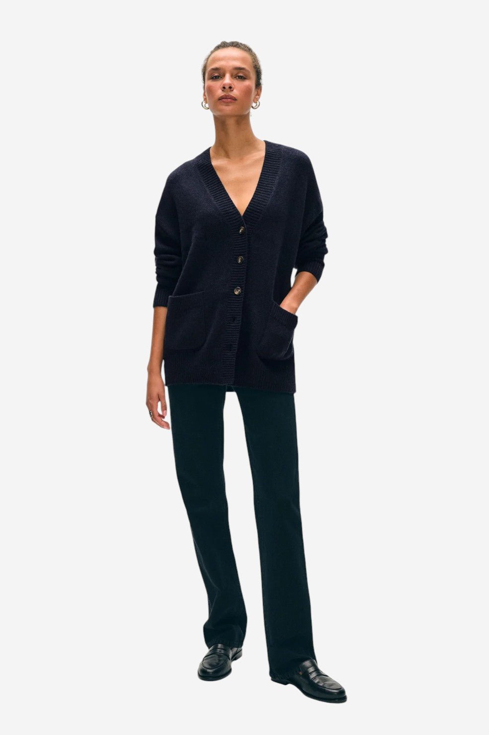 Cashmere Luxe Pocket Cardigan - Deep Navy - Image 4