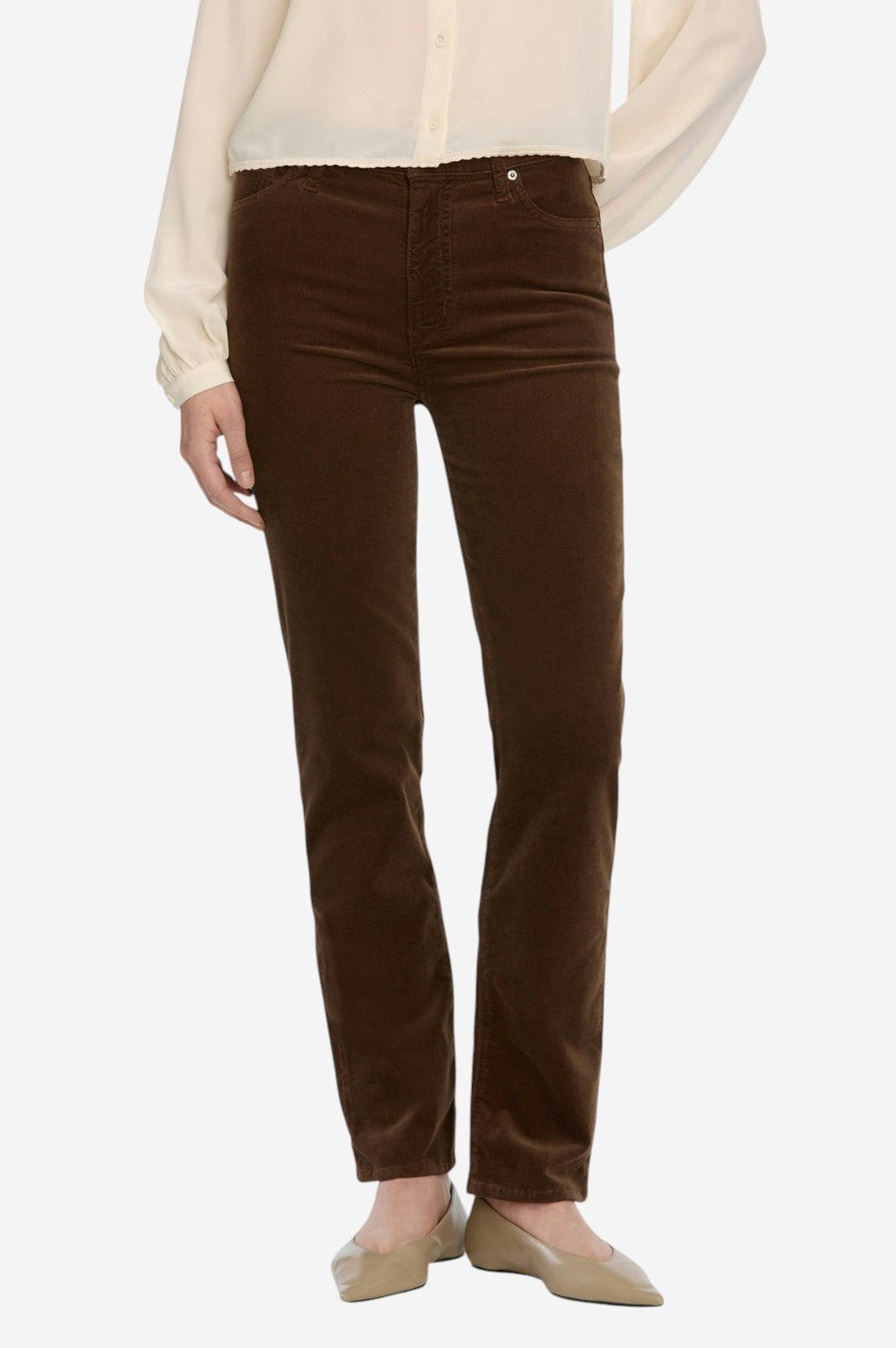 Le Sleek Straight Corduroy - Bitter Chocolate - Image 2