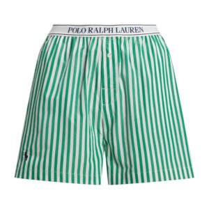 Stripe Sleep Boxer With Logo - Vine Green