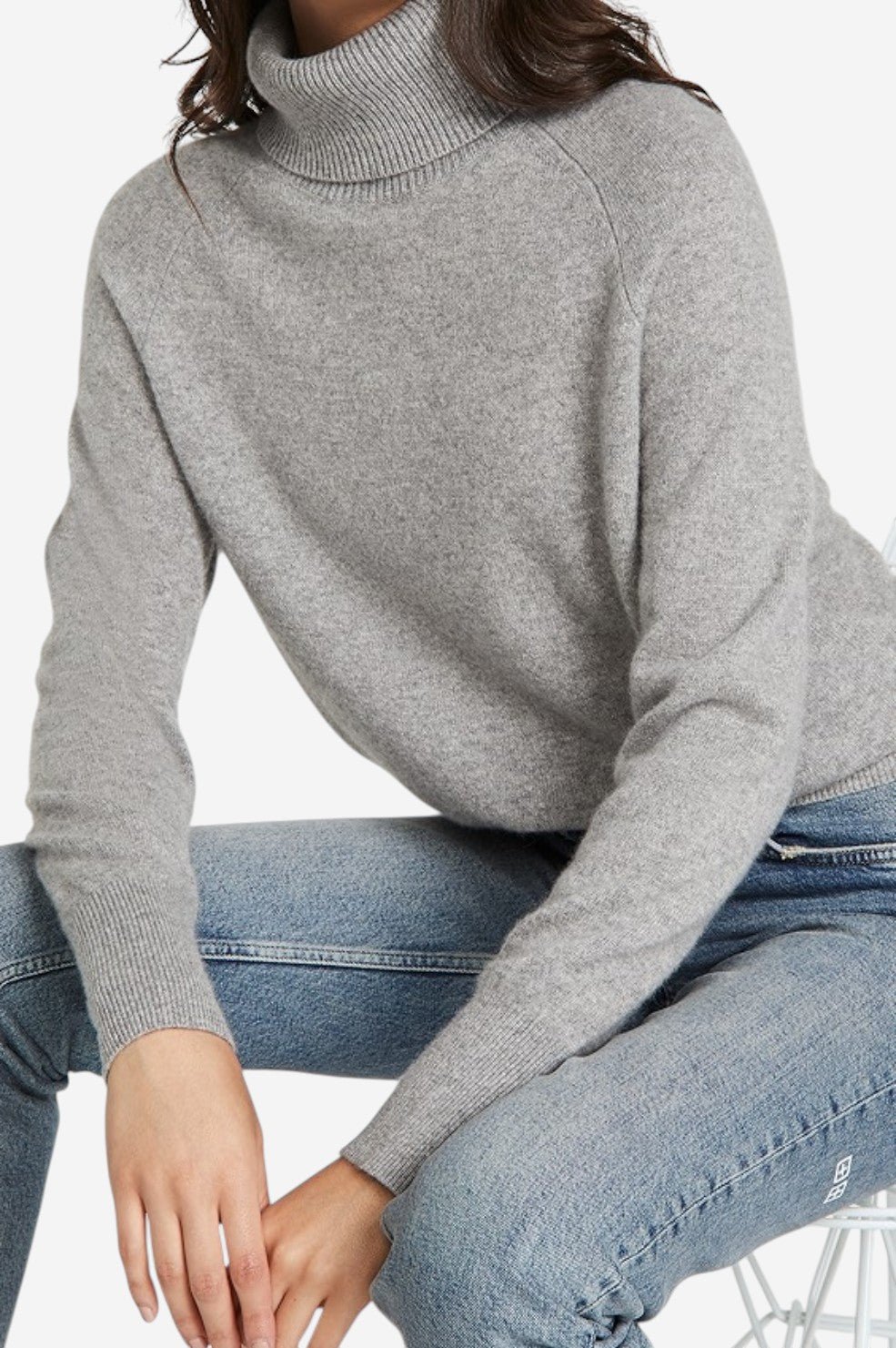 Cashmere Rib Trim Easy Turtleneck - Image 2