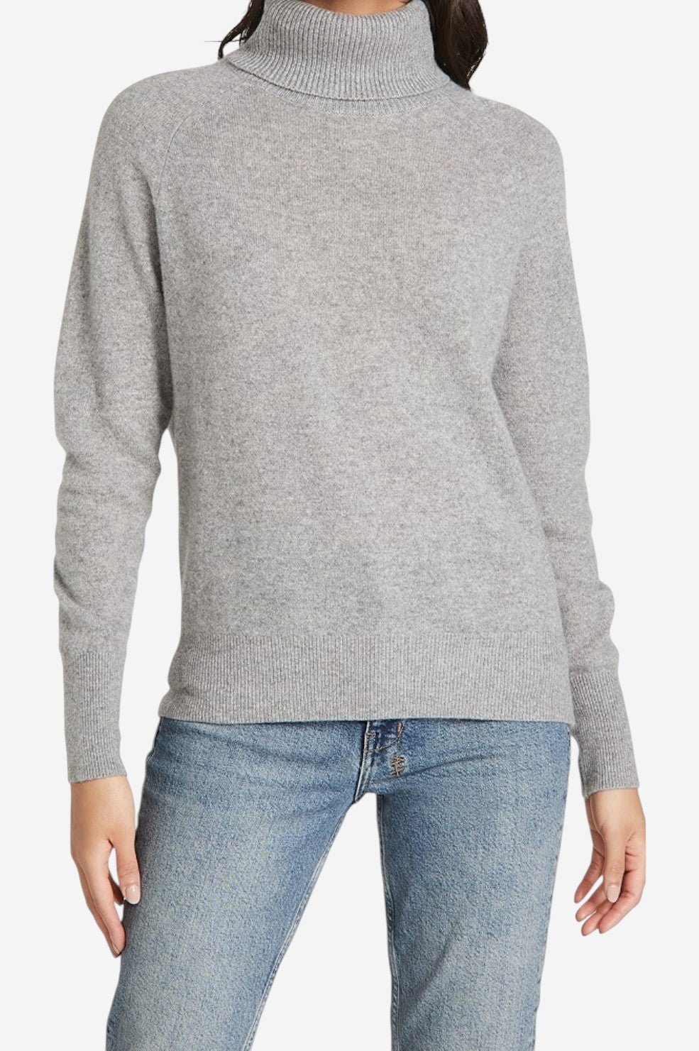 Cashmere Rib Trim Easy Turtleneck