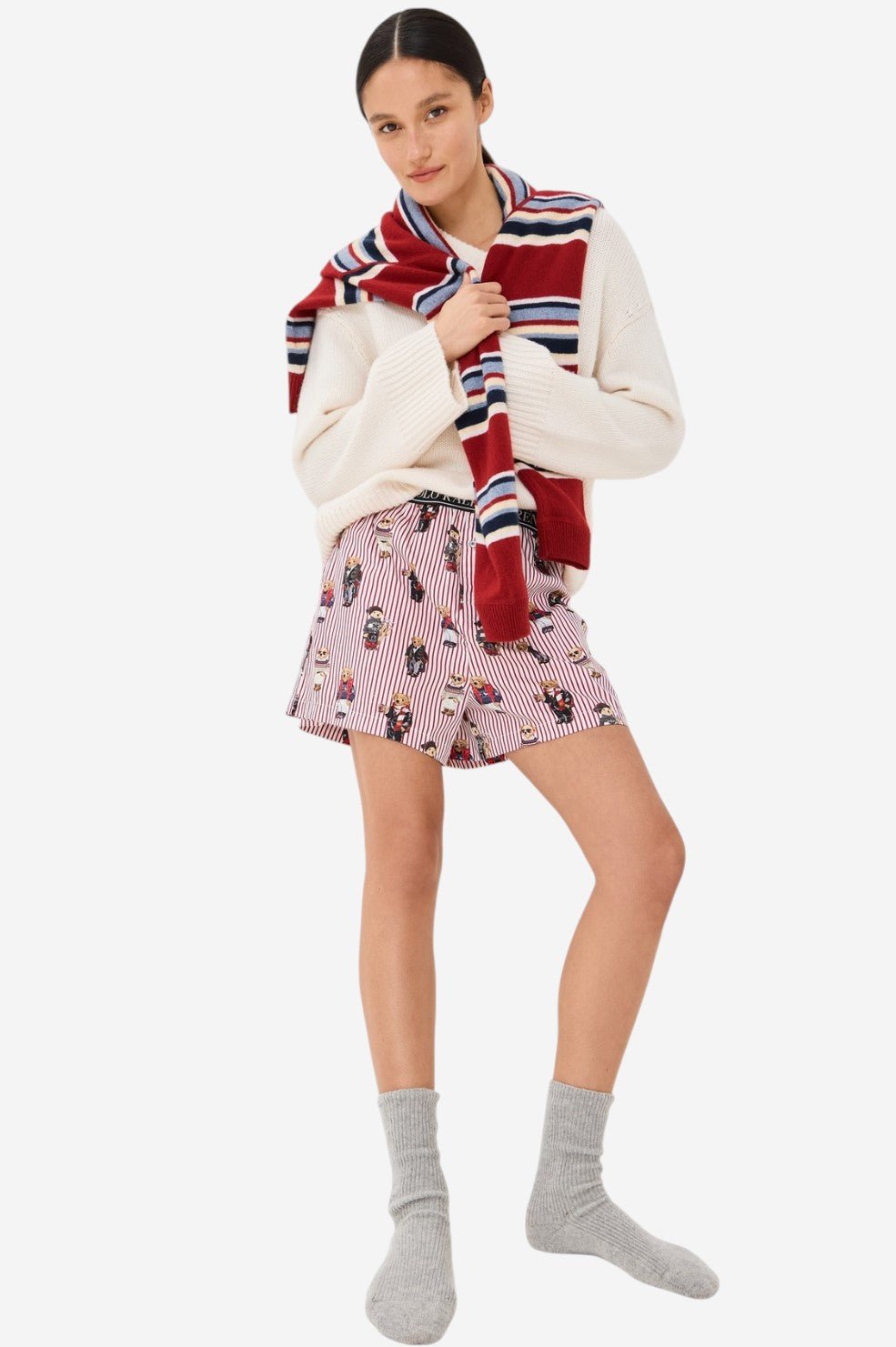 Polo Bear Sleep Boxer - Iconic Bear Snowfall Red - Image 6