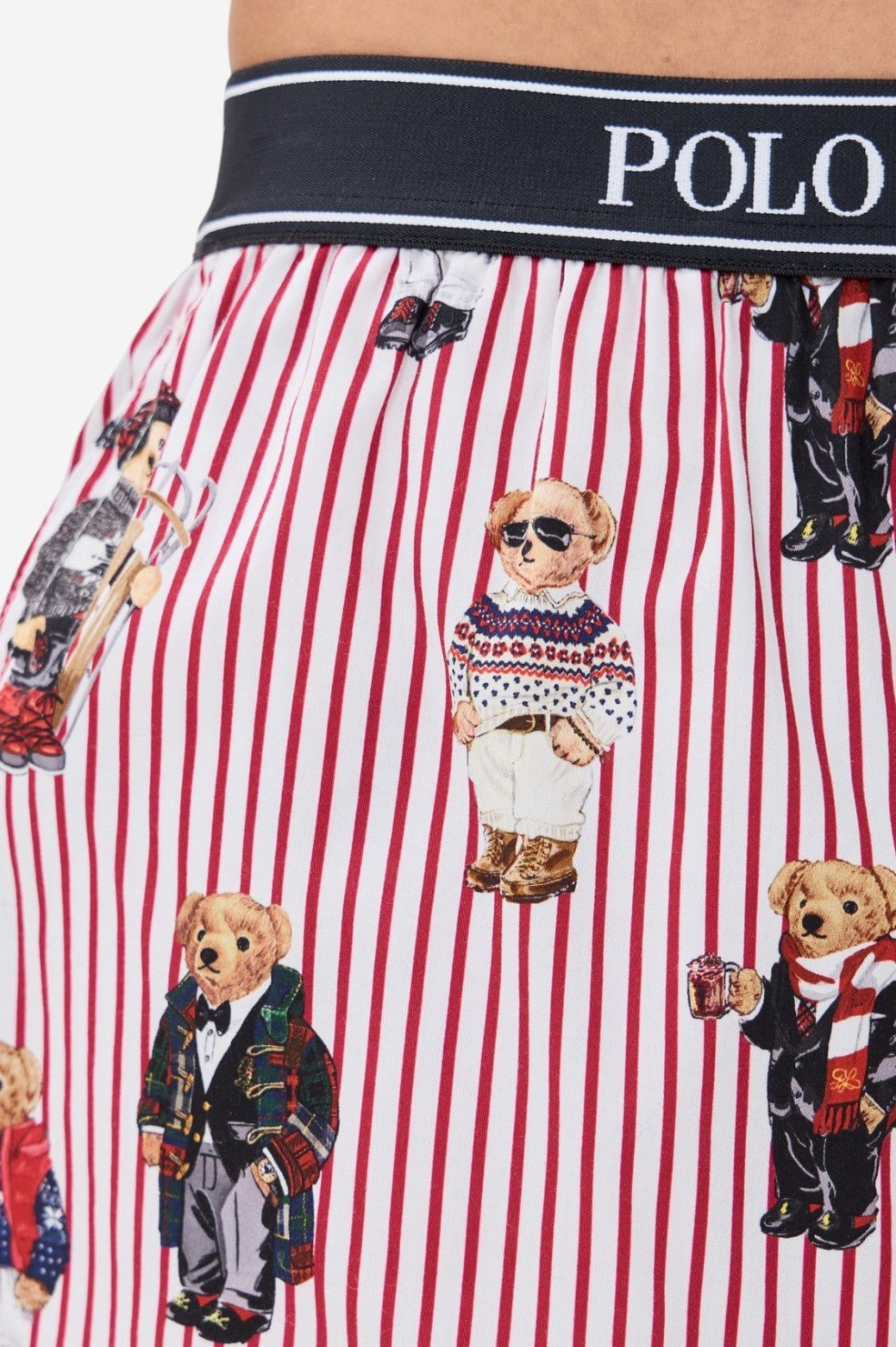 Polo Bear Sleep Boxer - Iconic Bear Snowfall Red - Image 4