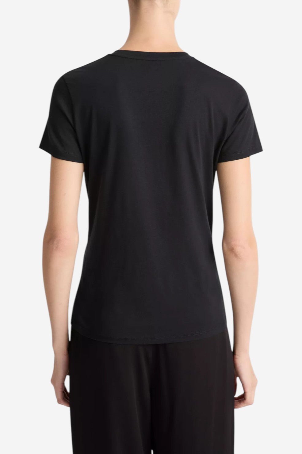 Essential Pima Cotton Crew Neck T-Shirt - Black - Image 4