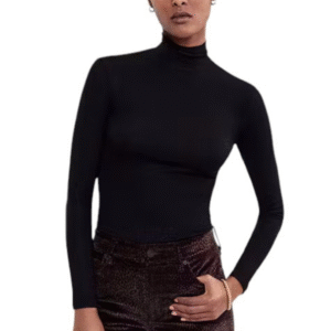 Rib Turtleneck - Black