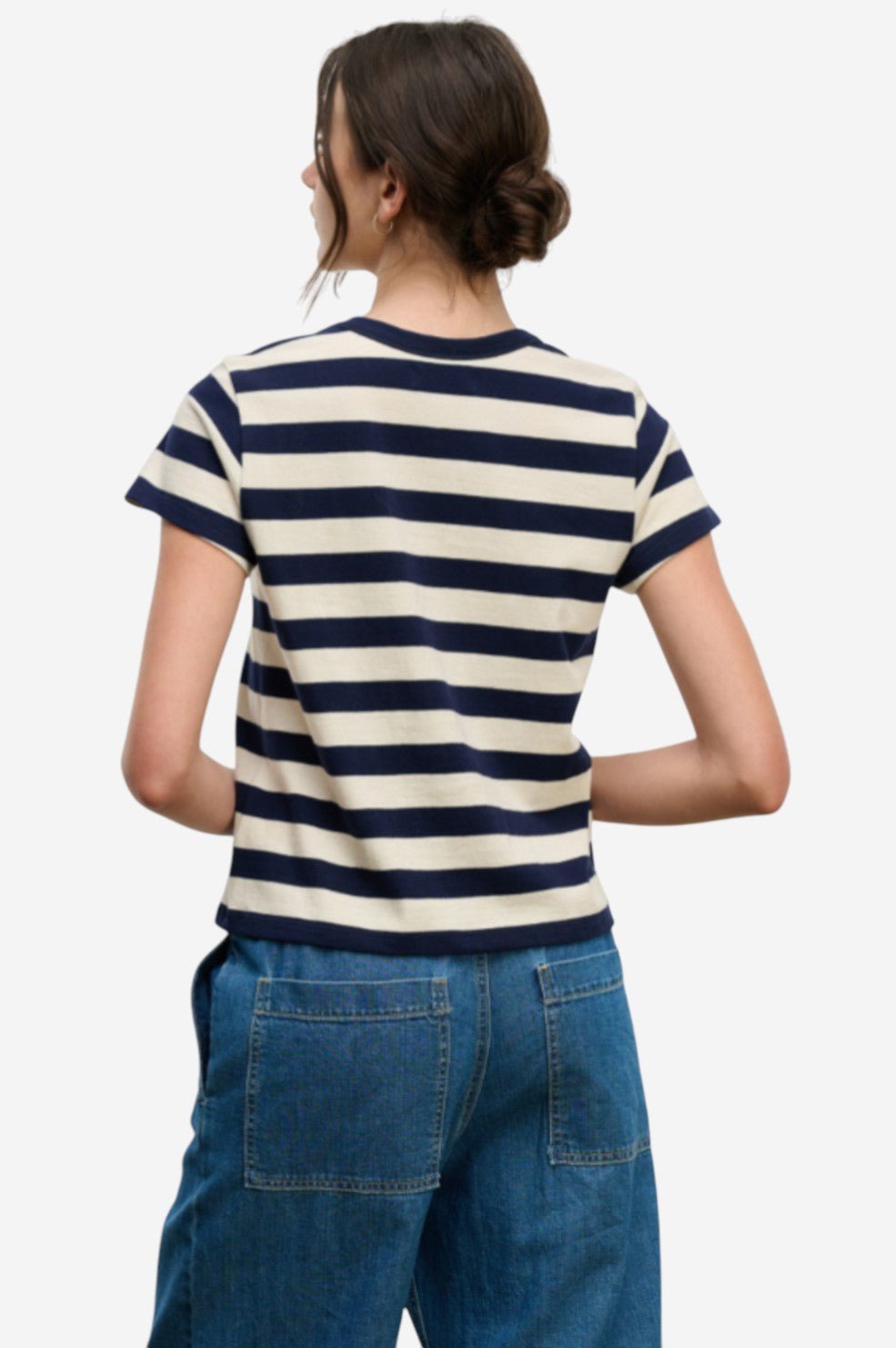 Anais Jersey Stripe Top - Navy Stripe - Image 3